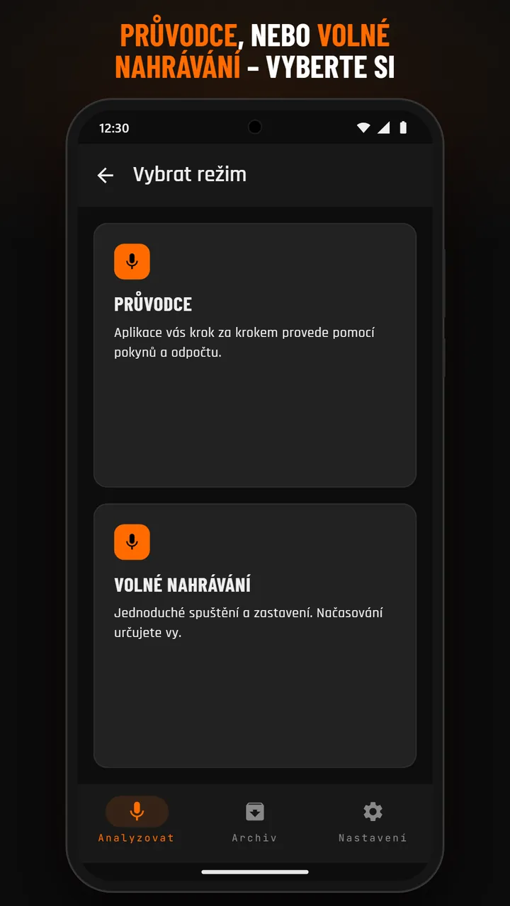 Výběr režimu