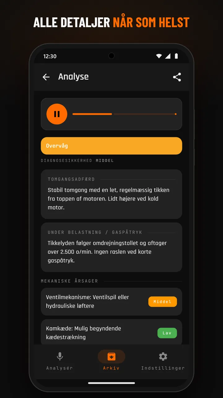Arkivdetalje med lyd