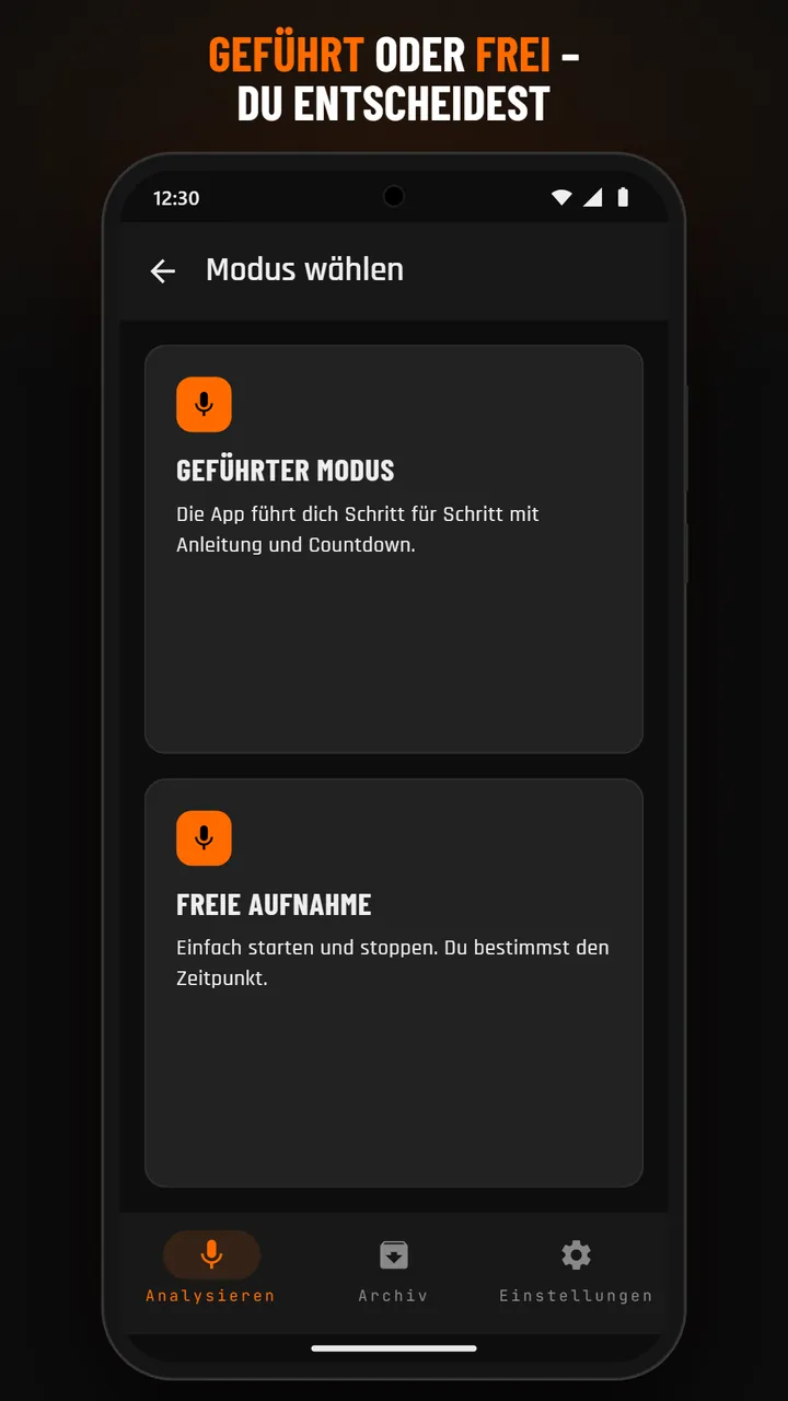 Modus-Auswahl