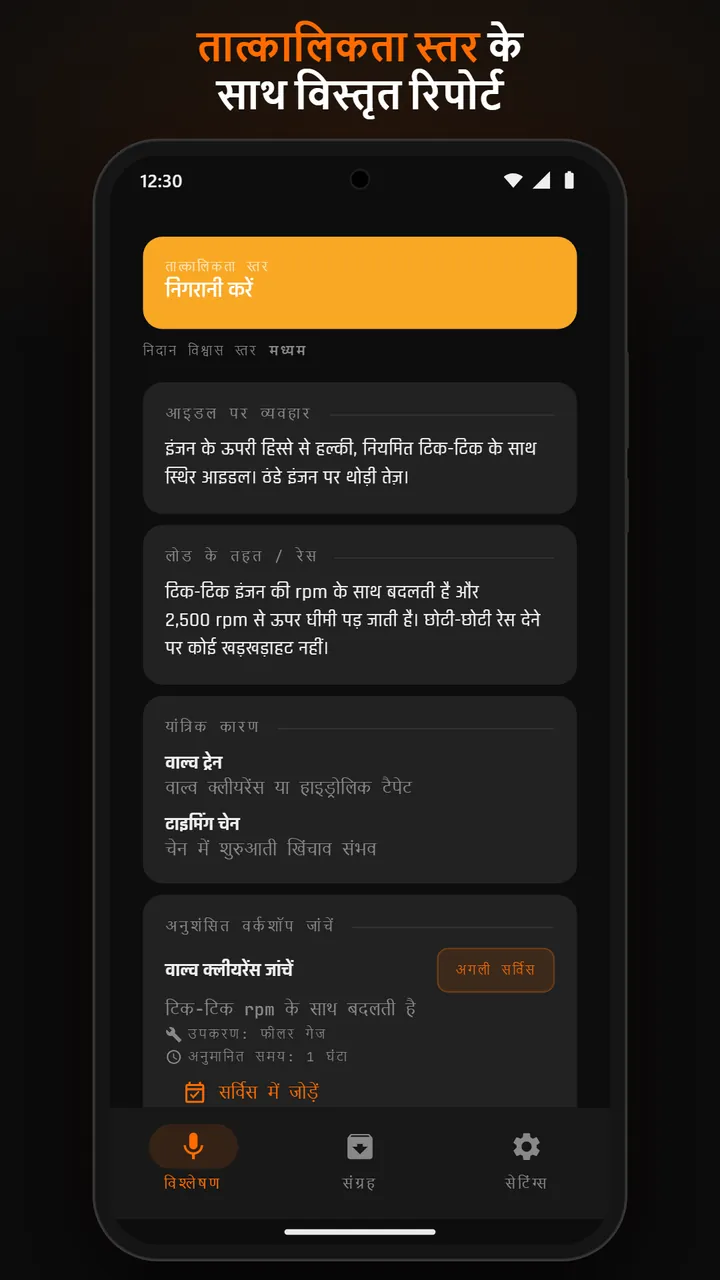 विश्लेषण परिणाम