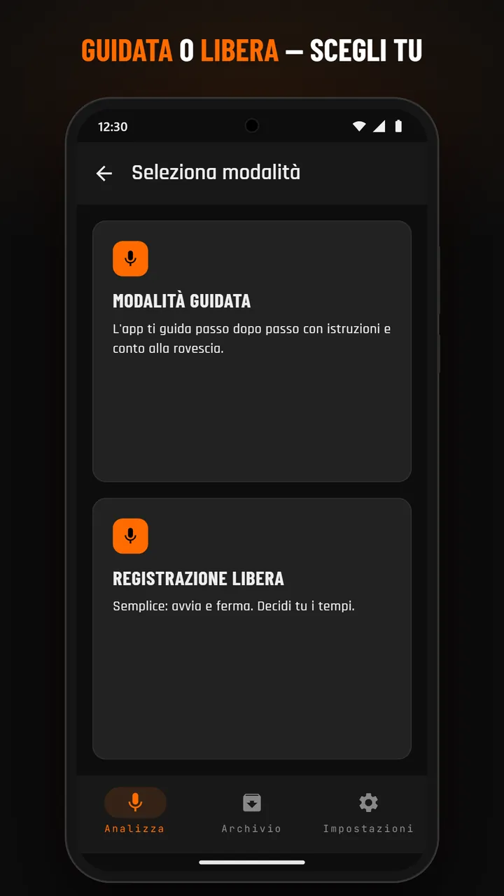 Selezione della modalità