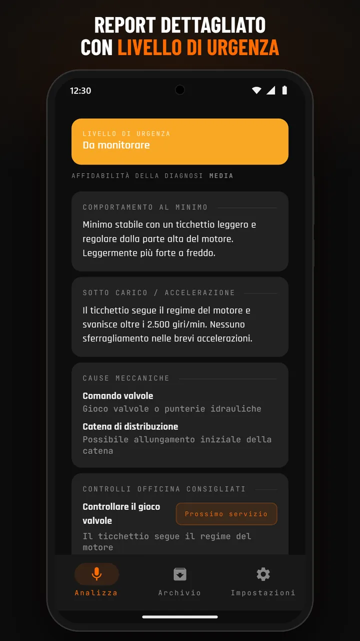 Risultato dell'analisi