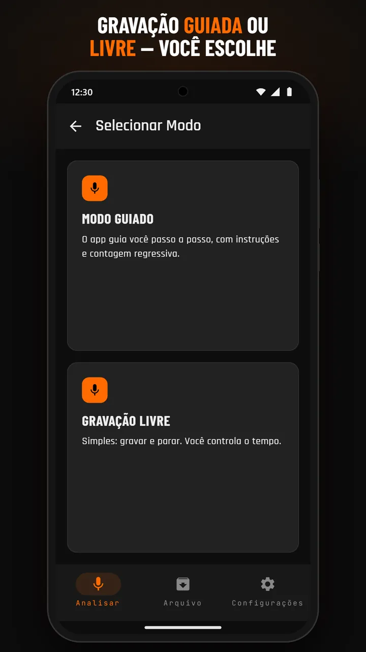 Seleção de modo