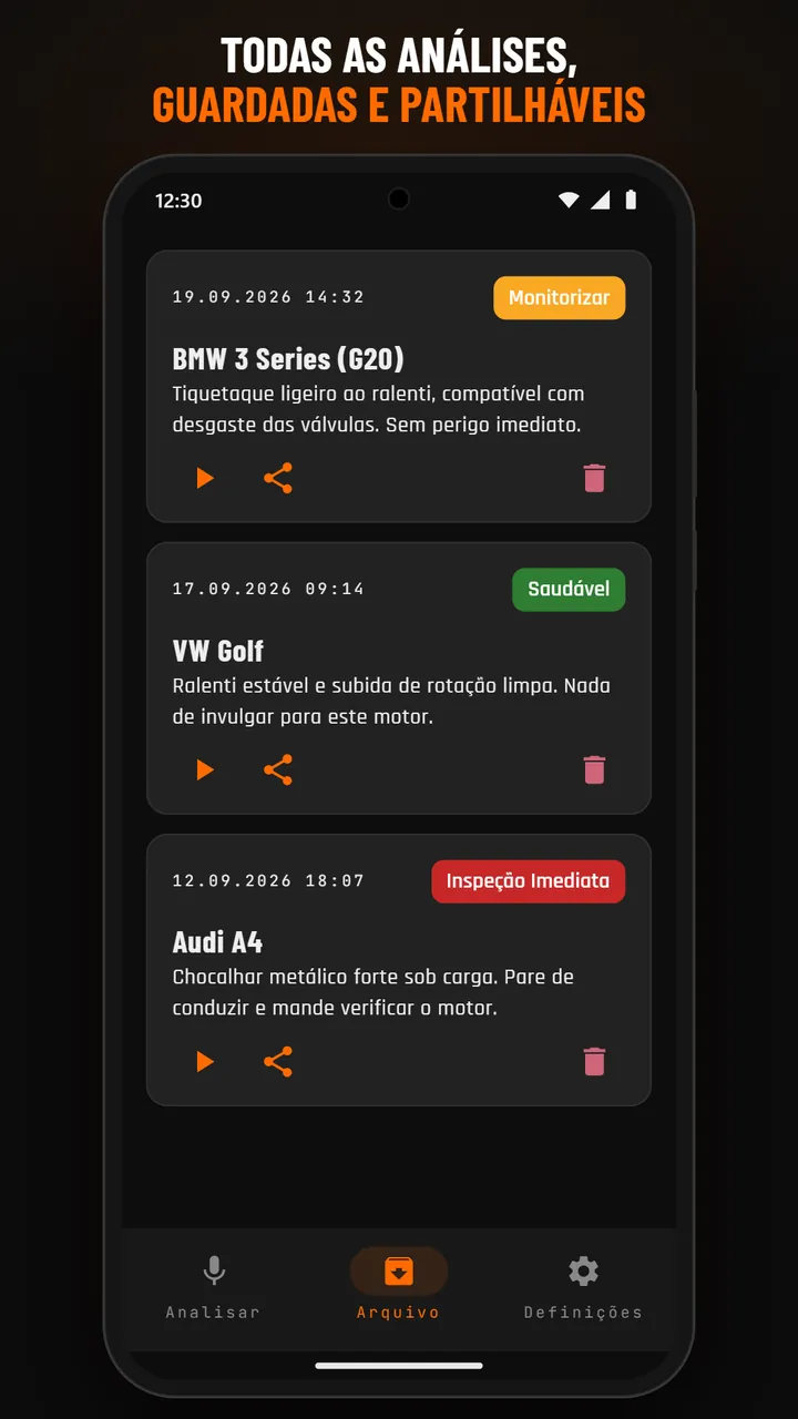 Arquivo de análises