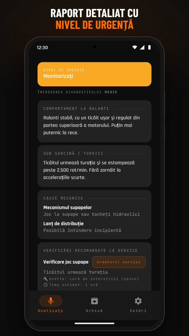 Rezultatul analizei