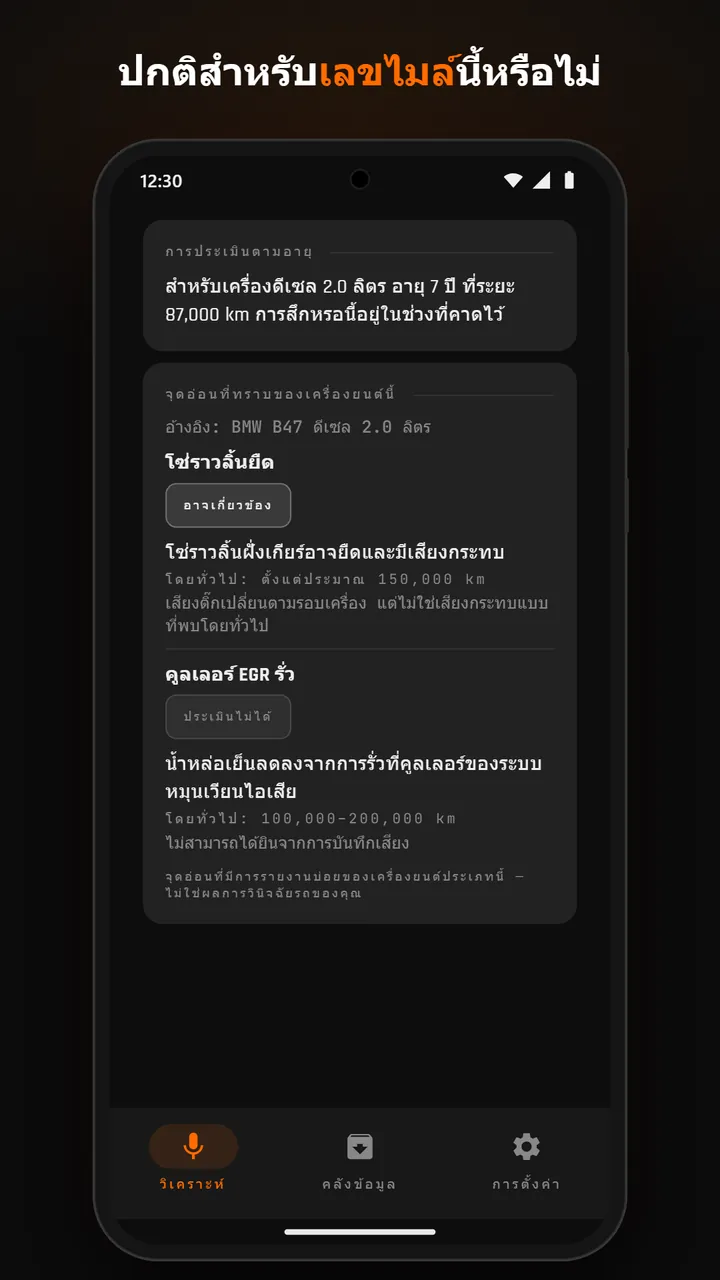 ผลลัพธ์รายละเอียดการสึกหรอ