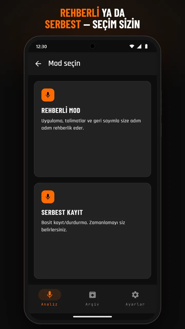 Mod seçimi
